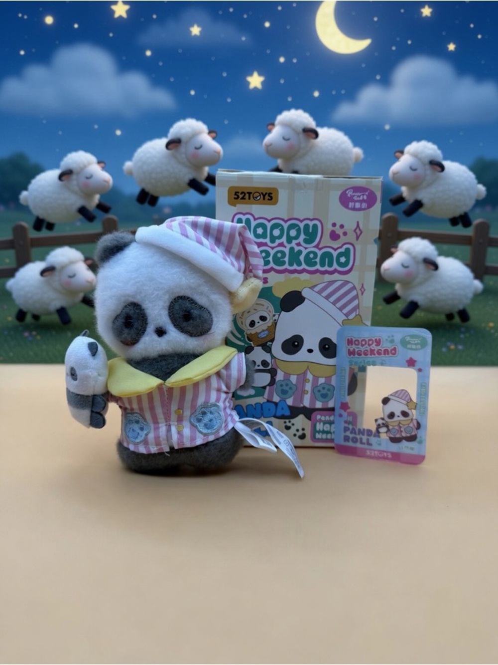 Happy Weekend Panda Plush Toy in Pink & White - Kids Accessories